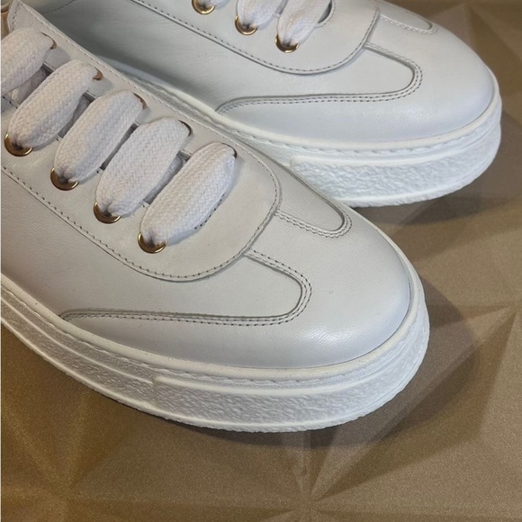 AGL made in Italy Women's White leather casual Sneakers size Eu 41 US 11 - Picture 9 of 11